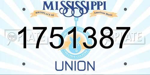 1751387 Mississippi License Plate