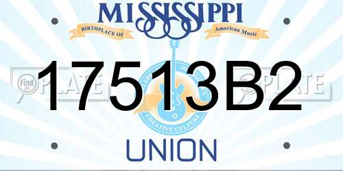17513B2 Mississippi License Plate
