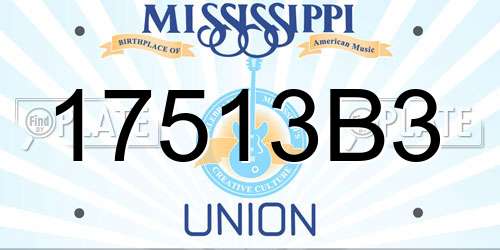17513B3 Mississippi License Plate