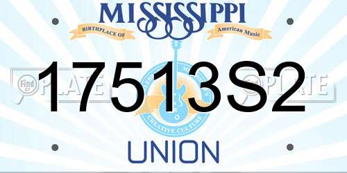 17513S2 Mississippi License Plate