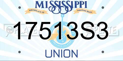 17513S3 Mississippi License Plate