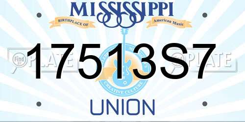 17513S7 Mississippi License Plate