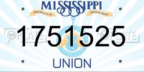 1751525 Mississippi License Plate