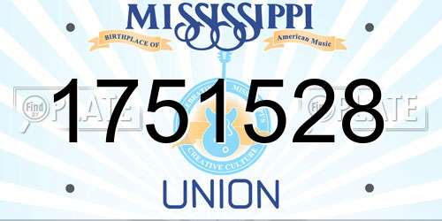 1751528 Mississippi License Plate