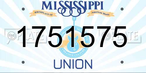 1751575 Mississippi License Plate