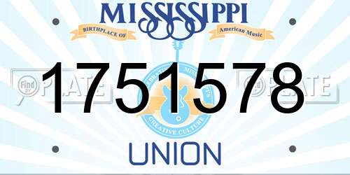 1751578 Mississippi License Plate