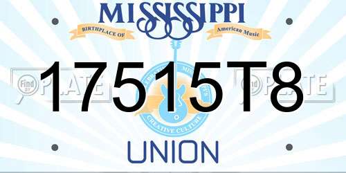 17515T8 Mississippi License Plate