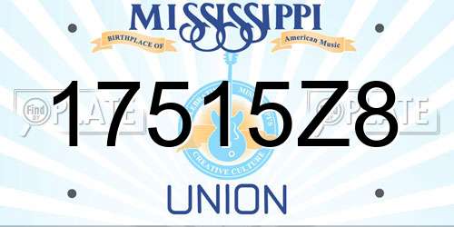17515Z8 Mississippi License Plate