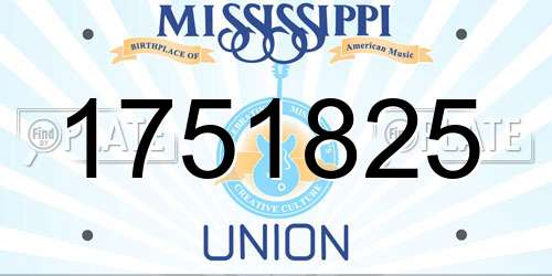 1751825 Mississippi License Plate