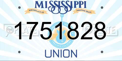 1751828 Mississippi License Plate