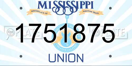 1751875 Mississippi License Plate