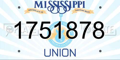 1751878 Mississippi License Plate