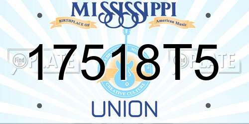 17518T5 Mississippi License Plate