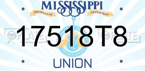 17518T8 Mississippi License Plate