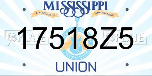 17518Z5 Mississippi License Plate