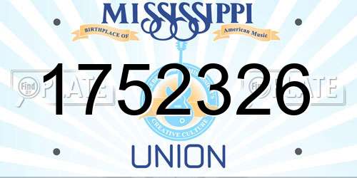 1752326 Mississippi License Plate