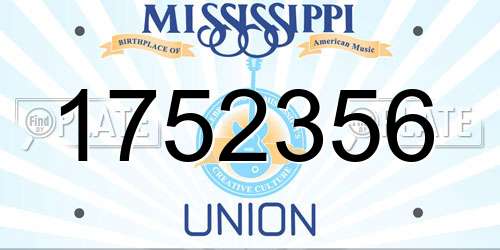 1752356 Mississippi License Plate