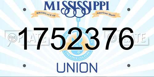 1752376 Mississippi License Plate