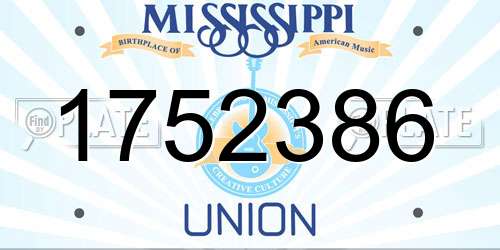 1752386 Mississippi License Plate