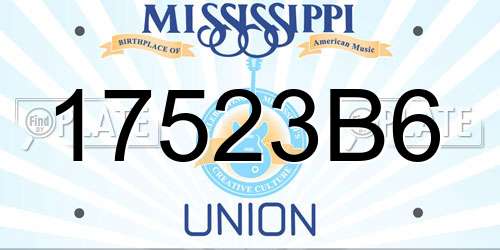 17523B6 Mississippi License Plate