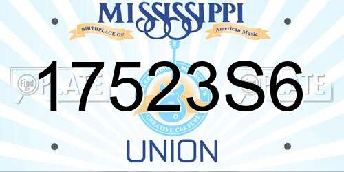 17523S6 Mississippi License Plate