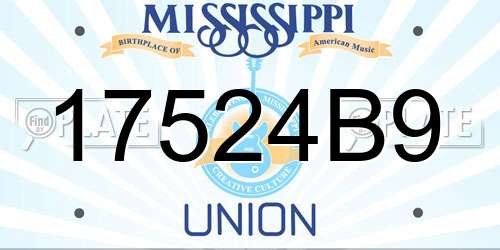 17524B9 Mississippi License Plate