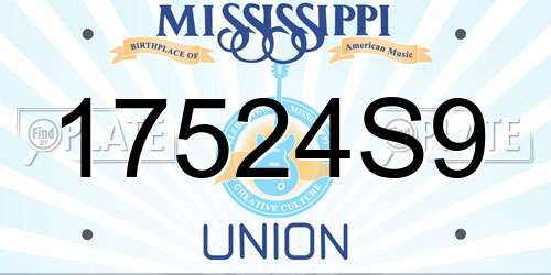 17524S9 Mississippi License Plate