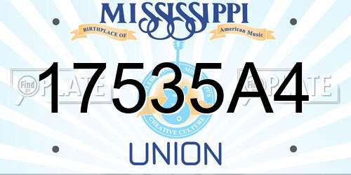 17535A4 Mississippi License Plate