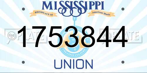 1753844 Mississippi License Plate