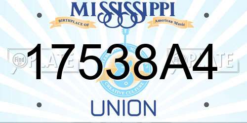 17538A4 Mississippi License Plate