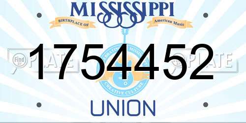 1754452 Mississippi License Plate