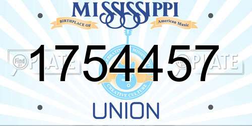 1754457 Mississippi License Plate