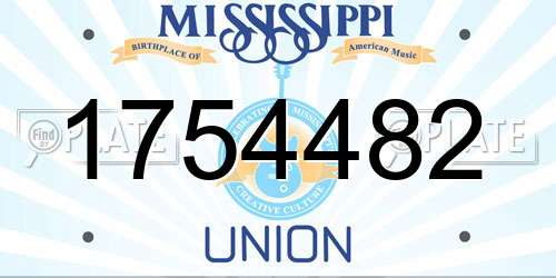 1754482 Mississippi License Plate
