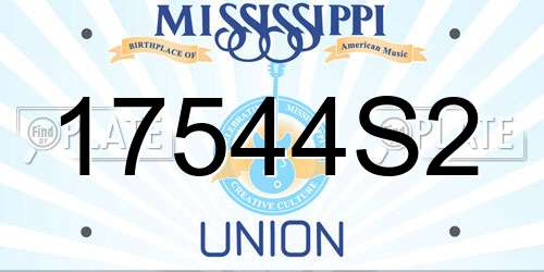 17544S2 Mississippi License Plate