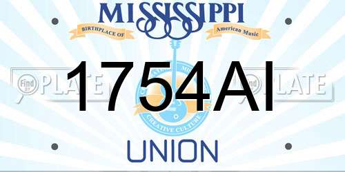 1754AI Mississippi License Plate