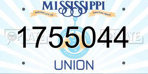 1755044 Mississippi License Plate