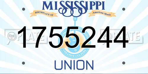 1755244 Mississippi License Plate