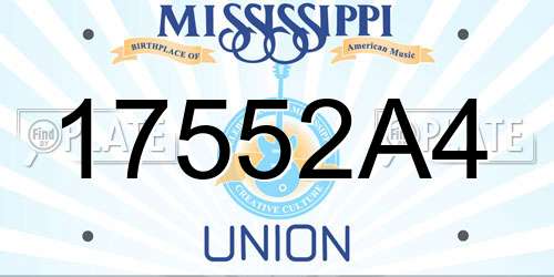 17552A4 Mississippi License Plate