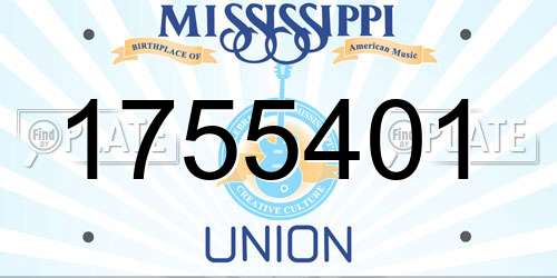 1755401 Mississippi License Plate