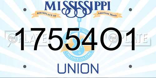 17554O1 Mississippi License Plate
