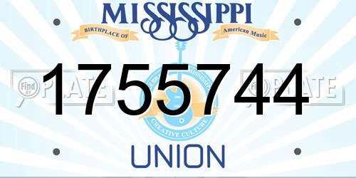 1755744 Mississippi License Plate