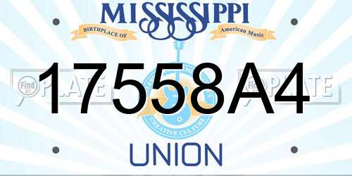 17558A4 Mississippi License Plate