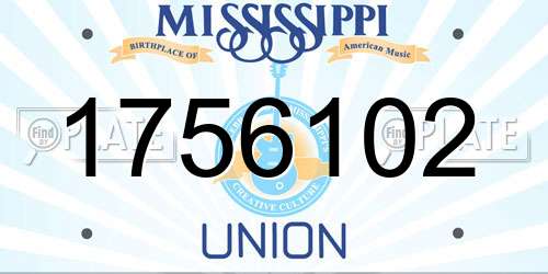 1756102 Mississippi License Plate