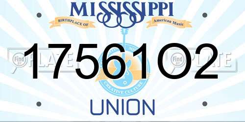 17561O2 Mississippi License Plate