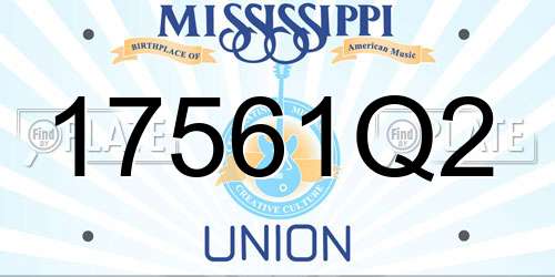 17561Q2 Mississippi License Plate