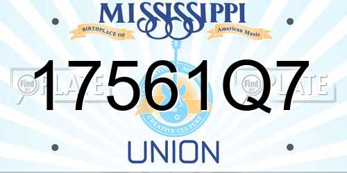 17561Q7 Mississippi License Plate