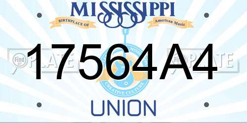 17564A4 Mississippi License Plate