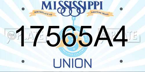 17565A4 Mississippi License Plate