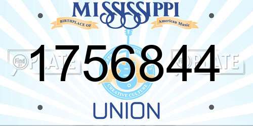 1756844 Mississippi License Plate