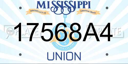 17568A4 Mississippi License Plate